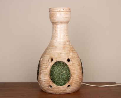 ACCOLAY.
Stoneware lamp with beige glaze,...