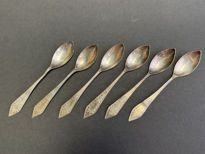 Six petites cuillères en argent Pays Bas...