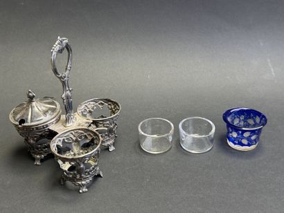 Monture de d'huilier vinaigrier en argent,...