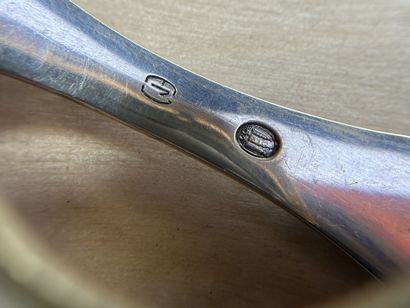 Cinq couverts en argent du Danemark. 
836°/00
L....