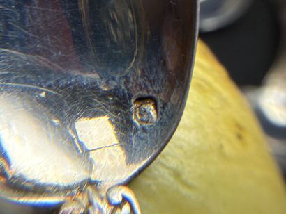 Couvert d'enfant en argent en écrin. 
On...