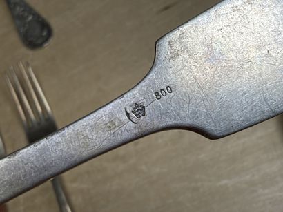 Lot de couverts en argent 800°/00 Geneve...