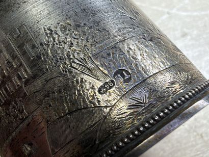 Lot d'argent russe comprenant louche, tasses,...