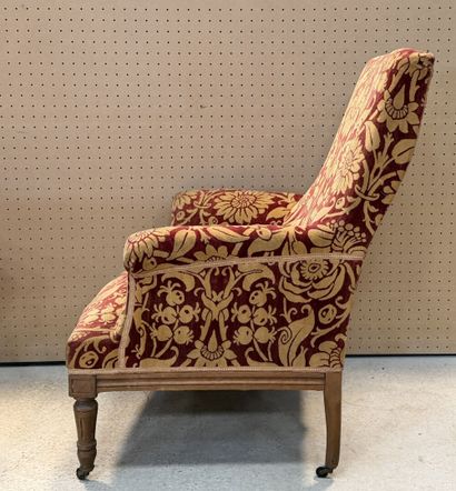 Paire de fauteuils tissus velours.
Fin XIX°...