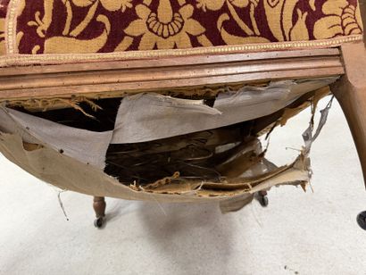 Paire de fauteuils tissus velours.
Fin XIX°...