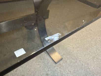Table basse pietement en métal brossé et...