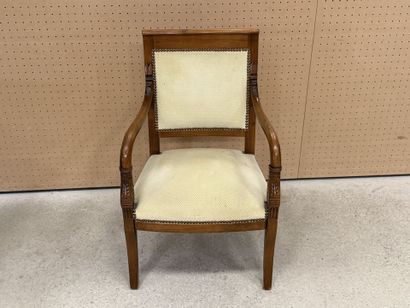 Fauteuil, accotoirs en dauphin
Style Restauration....