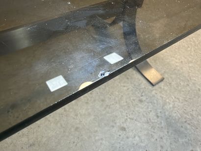 Table basse pietement en métal brossé et...