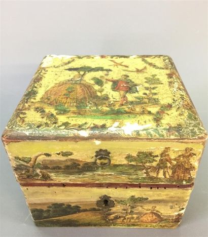 Coffret à parfum en bois laqué à décor en...