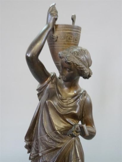Paire de candélabres néoclassiques en bronze...