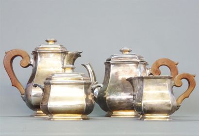 FOUQUET-LAPAR Service à thé et café en argent,...