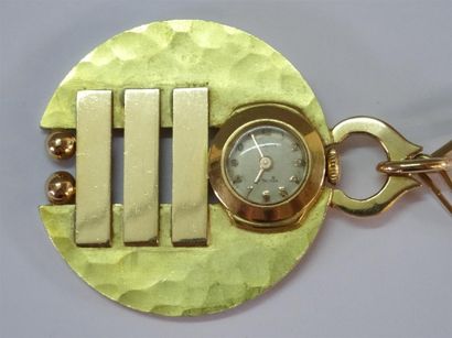 Jean DESPRÉS (1889-1980) Très rare pendentif-montre...