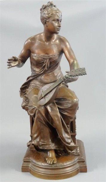 Luca MADRASSI (1848-1919) La joueuse de mandoline...