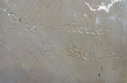 H.E DOLLIAC Sculpture en grès émaillé, Le...