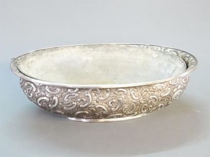 Belle jardinière en métal argenté 