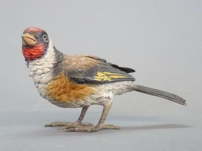 Vienne : oiseau, sujet en bronze à patine...