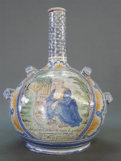 Nevers (genre de) Gourde en faience, les...