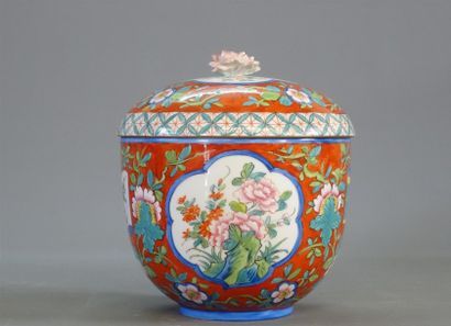 Paris Pot couvert de style asiatique en porcelaine...