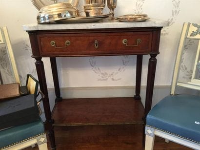 Console desserte en acajou et placage d'acajou...