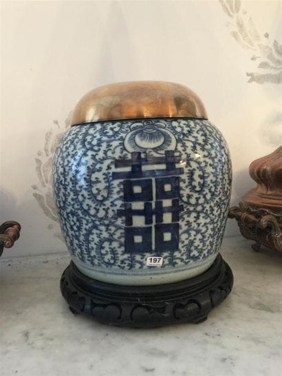 Pot à gimgembre en porcelaine de Chine à...