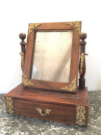 Barbière de table en placage d'acajou et...