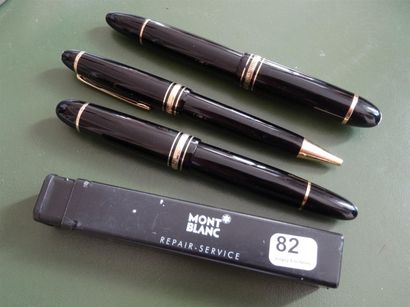 Ensemble de trois stylos Mont Blanc, deux...