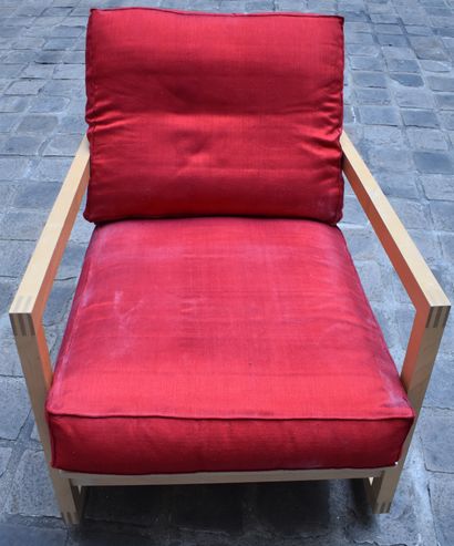 FAUTEUIL à bascule en bois clair IKEA. Haut....