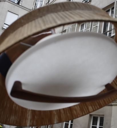 LUSTRE à poulie scandinave en bois et cordage....