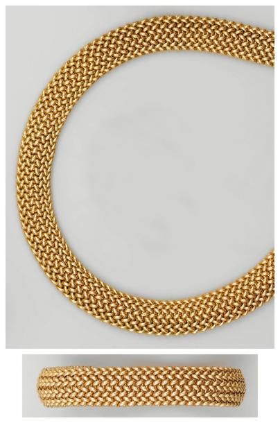 Collier et bracelet en or jaune, formés de...