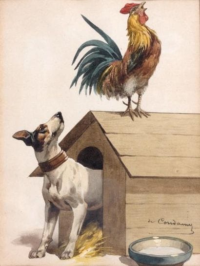 Charles Ferdinand de CONDAMY
Chien au coq...