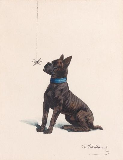 Charles Ferdinand de CONDAMY
Chien à l'araignée...