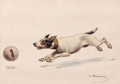 Charles Ferdinand de CONDAMY
Chien à la balle...