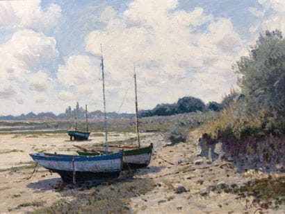 Luc DIDIER
Barques échouées Huile sur toile...