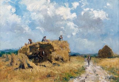 Louis Édouard GARRIDO
Scène de moisson Huile...
