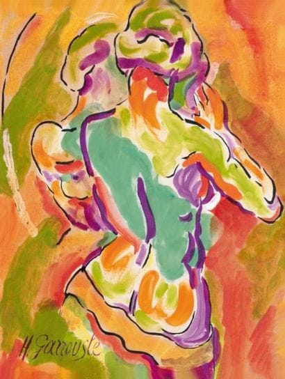 Henri GARROUSTE
Le Modèle de dos Gouache...
