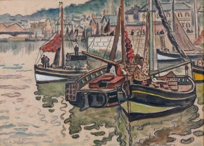 Henri de SAINT-DELIS
Le Port Aquarelle signée...