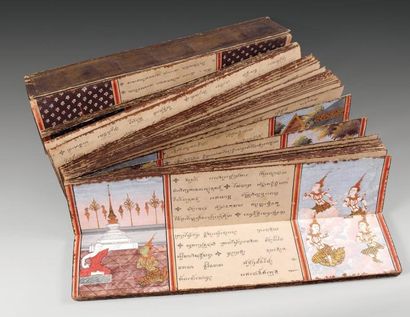 Manuscrit illustrant des scènes de la vie...