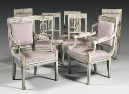 Mobilier de salon en bois relaqué vert et...