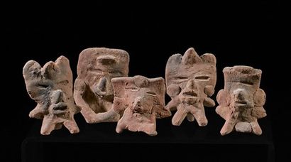 Five terracotta figurines, Veracruz, Mexico...