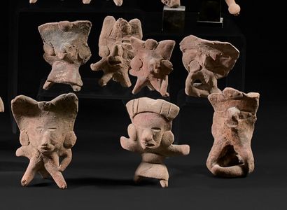 Seven terracotta figurines, Veracruz, Mexico...
