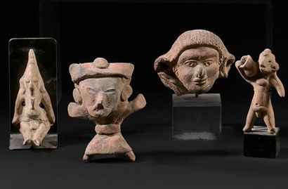 Four terracotta figurines, Veracruz, Mexico...