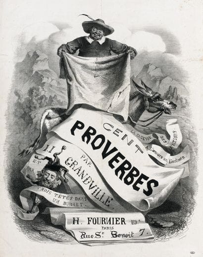 GRANDVILLE (J.-J.). Affiche de Librairie...