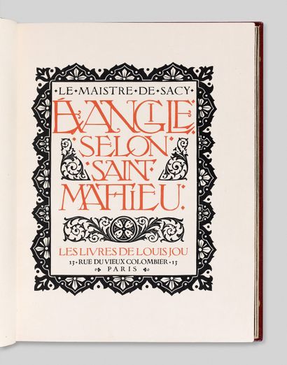 LE MAISTRE DE SACY. Evangile selon Saint...