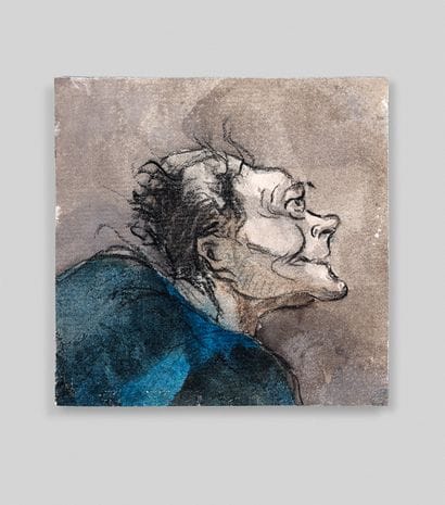 DAUMIER (H.) TETE D’AVOCAT PLAIDANT, DE PROFIL...