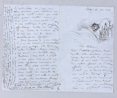 DORE (G.). Lettre autographe signée, illustrée...
