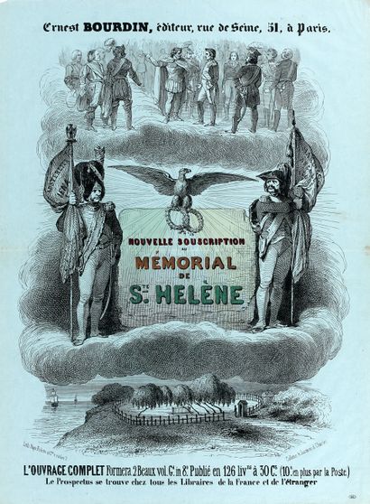 LAS CASES (Comte de). Affiche de Librairie...