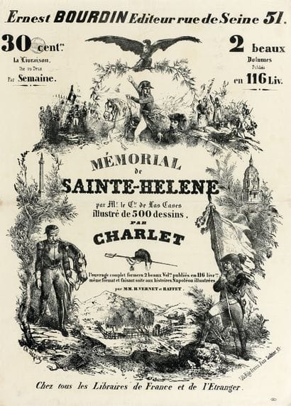 LAS CASES (Comte de). Affiche de Librairie...
