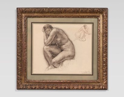 Alfred JANNIOT (1889-1969) Baigneuses accroupies,...