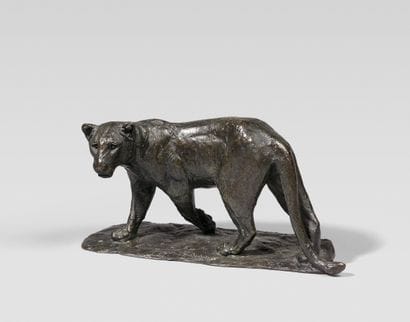 Roger GODECHAUX (1878-1958) Lionne se tournant....