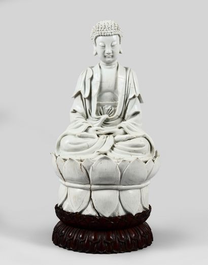 Important et rare groupe en porcelaine blanc...